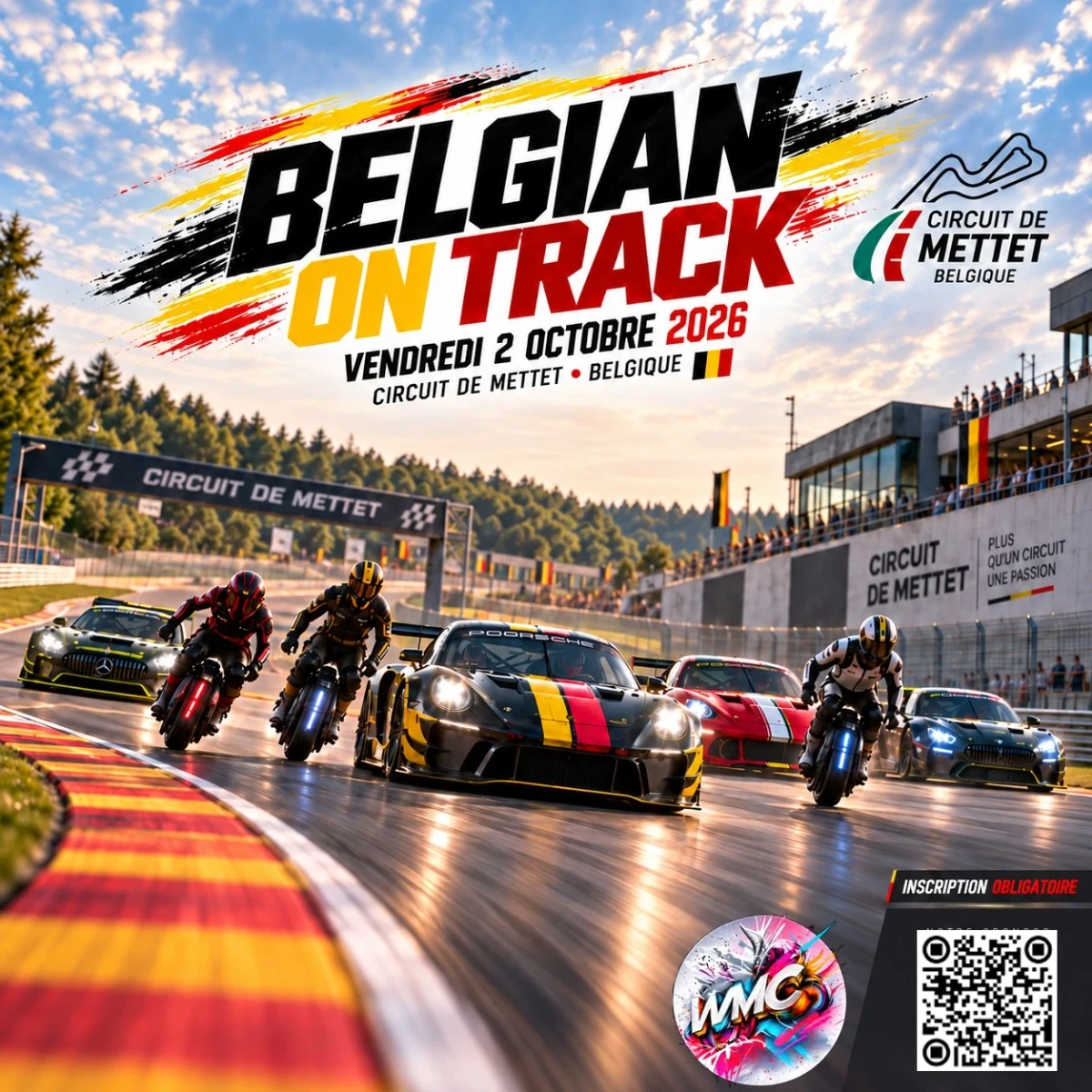 Affiche officielle Belgian On Track × WMC — Mettet, 2 octobre 2026